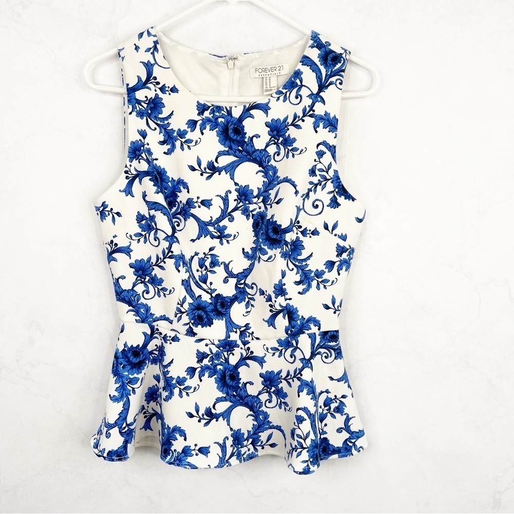 [F21] Paisley Print Peplum Blouse
